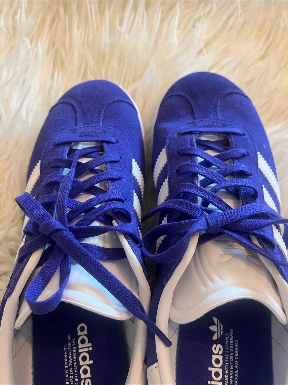 NWOT Adidas Girls Gazelle Purple and White Sneakers Size 6